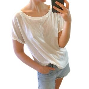 Forever 21 Classic Plain White Short Sleeve Relaxed Oversized Tee T Shirt • M